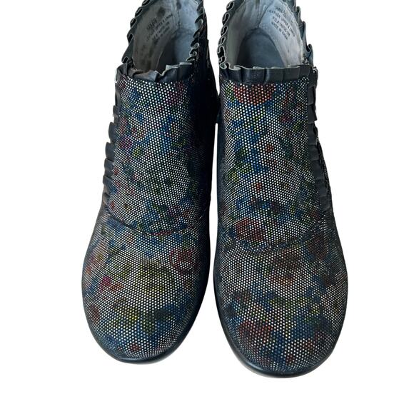 Alegria Leather Floral Shimmery Ankle Boots EU Size 37 US Size 6.5 - Picture 2 of 11